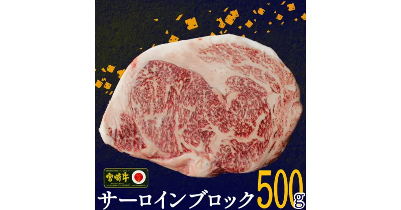 【ふるさと納税】【宮崎牛】 サーロイン ブロック 500g [SHINGAKI 宮崎県 美郷町 31ag0056] 黒毛 和牛 ステーキ 国産 宮崎 A4 A5等級 牛肉 焼肉 宮崎県産 冷凍 送料無料 ブランド 牛 肉 霜降り BBQ バーベキュー キャンプ