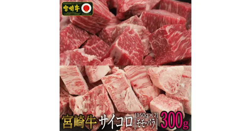 【ふるさと納税】【宮崎牛】 サイコロ カット バラ 150g & もも 150g 計300g [SHINGAKI 宮崎県 美郷町 31ag0068] 牛肉 カルビ 赤身 ウデ モモ 真空 冷凍 内閣総理大臣賞受賞 宮崎県産 送料無料 BBQ 焼肉 バーベキュー キャンプ セット 詰め合わせ カレー シチュー