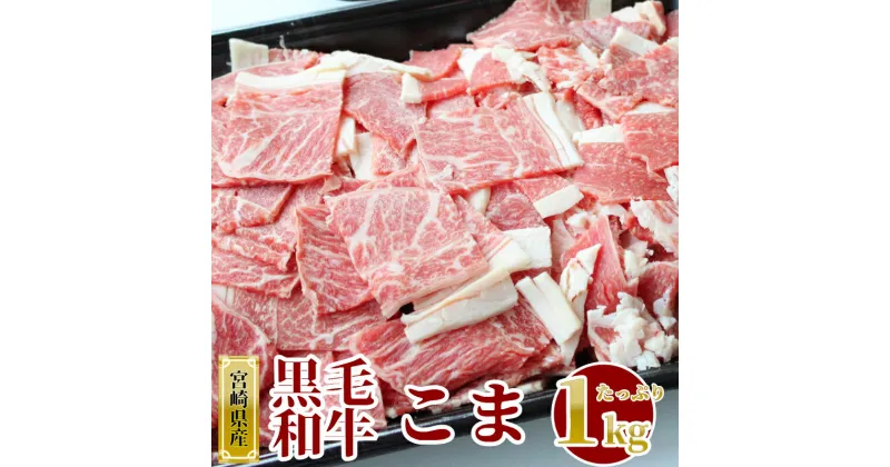 【ふるさと納税】宮崎県産 黒毛和牛 こま 500g×2パック 計1kg [SHINGAKI 宮崎県 美郷町 31ag0073] 牛肉 小間 冷凍 九州産 送料無料 肉じゃが 牛丼 野菜炒め 普段使い