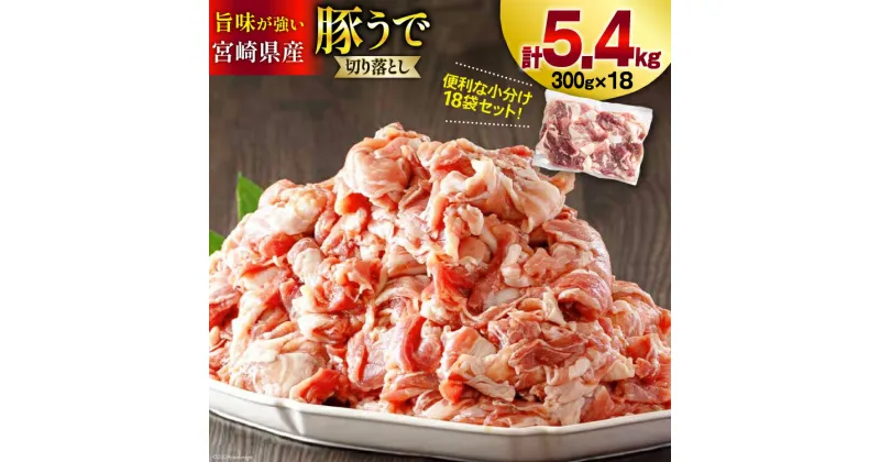 【ふるさと納税】豚肉 小分け 切り落とし 300g×18袋 合計5.4kg [甲斐精肉店 宮崎県 美郷町 31as0047-a] 冷凍 宮崎県産 豚肉 送料無料 ウデ 腕 切落し 炒め物 料理 調理 おかず 大容量 真空包装 収納スペース 豚丼 生姜焼き 豚汁 BBQ バーベキュー キャンプ 焼肉