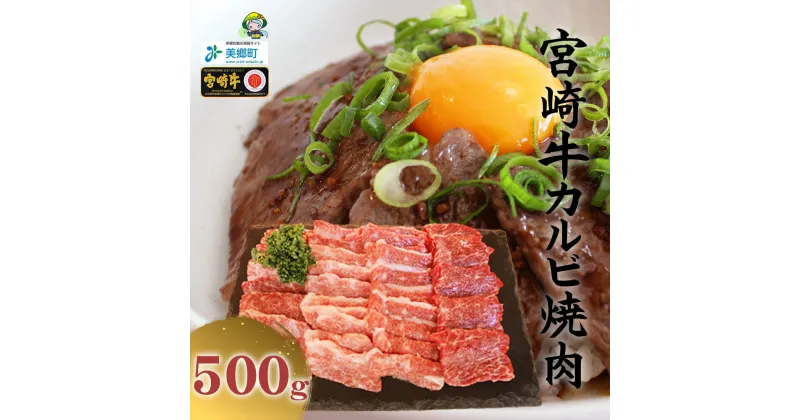 【ふるさと納税】牛肉 焼肉 宮崎牛 カルビ焼肉 500g [レグセントジョイラー 宮崎県 美郷町 31bb0015] 肉 黒毛和牛 カルビ 焼き肉 冷凍 BBQ バーベキュー A4 A5 にく 牛