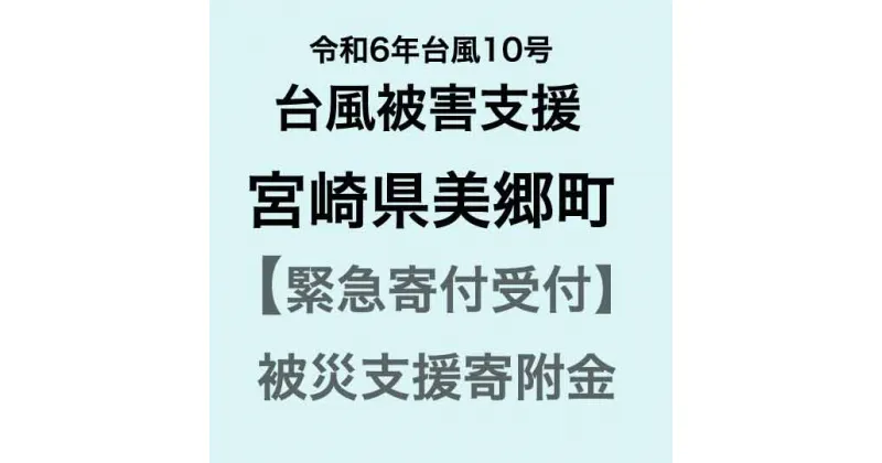 【ふるさと納税】【令和6年台風10号被害支援緊急寄附受付】宮崎県美郷町災害応援寄附金（返礼品はありません）