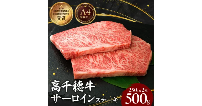 【ふるさと納税】宮崎県産 黒毛和牛 A4等級以上 高千穂牛 サーロインステーキ 250g×2枚 計500g 牛肉 肉 お肉 サーロイン ステーキ ステーキ肉 ブランド牛 和牛 国産牛 国産黒毛和牛 贈り物 贈答 ギフト プレゼント お祝い 内祝い グルメ 記念日 宮崎県 高千穂町 送料無料