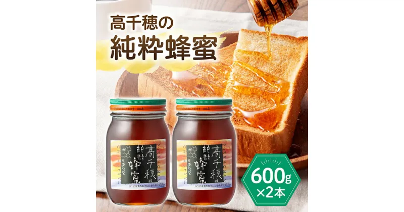 【ふるさと納税】 日本みつばち 高千穂の純粋蜂蜜 600g×2本セット 合計1,200g 瓶 蜂蜜 はちみつ ハチミツ 調味料 百花蜂蜜 天然 純粋蜂蜜 自然蜜 セット 高千穂産 国産 宮崎県 九州 送料無料