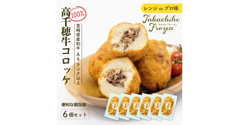 【ふるさと納税】【レンジでプロ味！】黒毛和牛100％コロッケ 100g×6個／合計600g A124