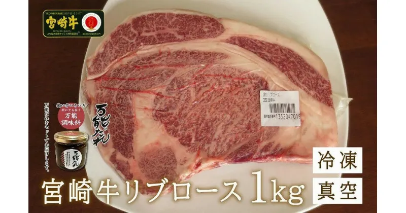 【ふるさと納税】S-15 宮崎牛 リブロースブロック1kg 万能だれ付き 牛肉 肉 お肉 リブロース 精肉 リブロースブロック ブロック肉 ブロック タレ 万能ダレ 国産 黒毛和牛 和牛 宮崎県産 ギフト 贈り物 プレゼント 贈答 グルメ お取り寄せ 焼き肉 BBQ 高千穂町 送料無料