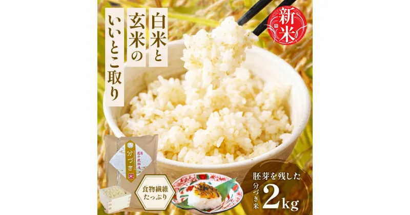 【ふるさと納税】【新米】高千穂郷産 分づき米 2kg 宮崎県産 高千穂町産 ヒノヒカリ 玄米 腸活 食物繊維 5分づき 6分づき 国産 送料無料