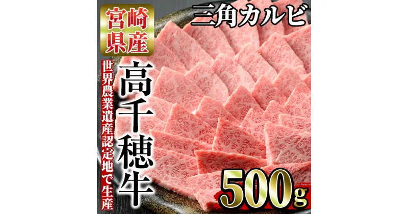 【ふるさと納税】高千穂牛 三角カルビ(500g)国産 宮崎県産 宮崎牛 牛肉 焼肉 カルビ 霜降り A4 和牛 ブランド牛【MT012】【JAみやざき 高千穂牛ミートセンター】