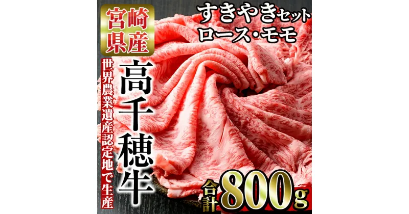 【ふるさと納税】高千穂牛 すき焼きセット(ロース・モモ各400g)国産 宮崎県産 宮崎牛 牛肉 焼肉 ロース モモ 霜降り A4 和牛 ブランド牛【MT015】【JAみやざき 高千穂牛ミートセンター】