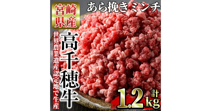 【ふるさと納税】高千穂牛 あら挽きミンチ(計1.2kg・300g×4P)国産 宮崎県産 宮崎牛 牛肉 ミンチ肉 霜降り A4 和牛 ブランド牛【MT004】【JAみやざき 高千穂牛ミートセンター】