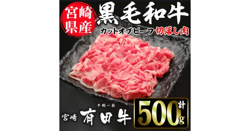 【ふるさと納税】宮崎黒毛和牛カットオブビーフ切落し(500g)国産 宮崎県産 黒毛和牛 牛肉 炒めもの 霜降り 和牛 有田牛【AR001】【(有)有田牧畜産業 食肉加工センター】