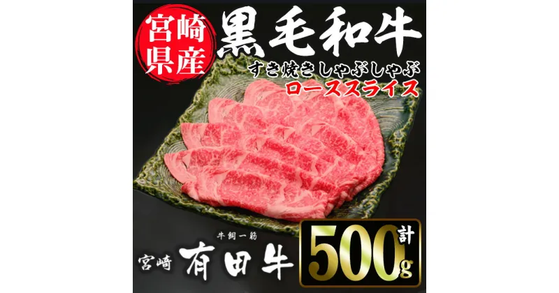 【ふるさと納税】宮崎黒毛和牛すき焼きしゃぶしゃぶローススライス(500g)国産 宮崎県産 黒毛和牛 すき焼き しゃぶしゃぶ ロース 霜降り 和牛【AR004】【(有)有田牧畜産業 食肉加工センター】