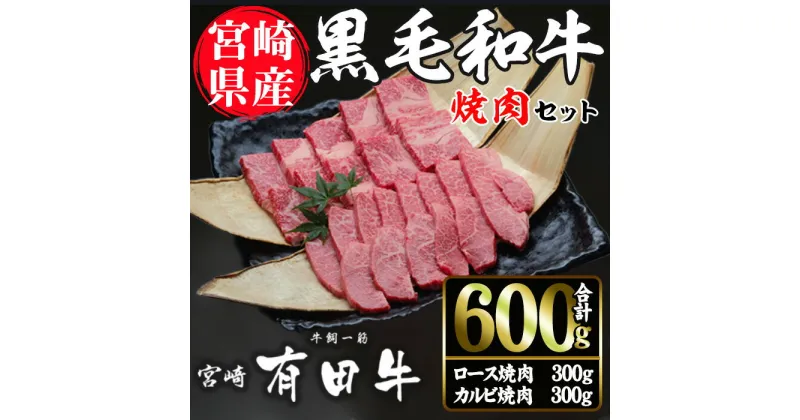 【ふるさと納税】宮崎黒毛和牛焼肉セット(ロース・カルビ各300g)国産 宮崎県産 黒毛和牛 ロース カルビ 焼肉 霜降り 和牛 有田牛【AR005】【(有)有田牧畜産業 食肉加工センター】