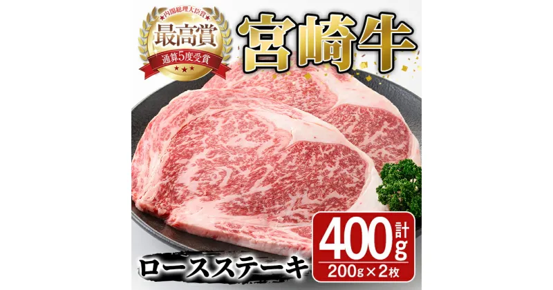 【ふるさと納税】宮崎牛ロースステーキ(400g・200g×2枚)A4 A5 牛肉 精肉 肉 ブランド和牛 焼肉 お取り寄せ 国産 宮崎県【SJ002】【日本ハムマーケティング株式会社】