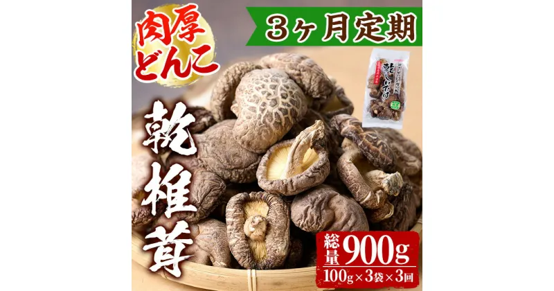 【ふるさと納税】【定期便・全3回(毎月)】乾椎茸肉厚どんこ(計900g・100g×3袋×3回)宮崎県産 原木栽培 特選 干し椎茸 しいたけ きのこ【NK013】【宮崎県農業協同組合　高千穂地区本部】