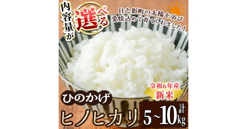 【ふるさと納税】＜内容量が選べる！＞＜数量限定＞令和6年産宮崎県日之影町産ヒノヒカリ(5～10kg) 米 精米 国産 ごはん 白米 【AF002・AF003・AF006】【株式会社ひのかげアグリファーム】