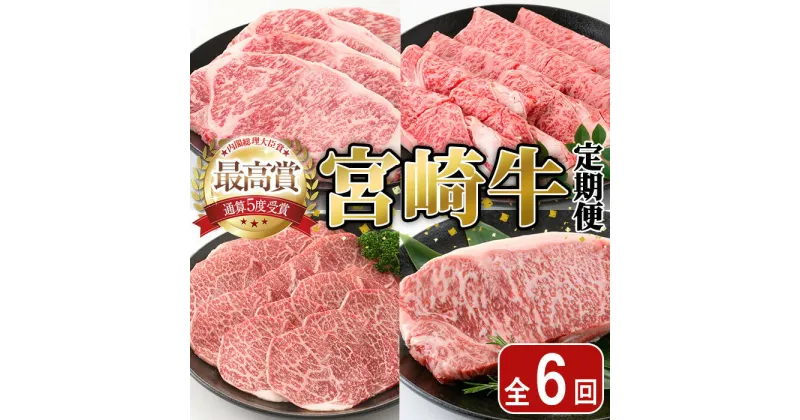 【ふるさと納税】＜全6回・定期便＞宮崎牛定期便(ロースステーキ・600g、肩焼肉・400g、ももバラすき焼き・600g、ワンポンドステーキ・454g、ロースステーキ・600g、肩ロースすき焼き・400g) A4 A5 国産 牛肉 宮崎県産 黒毛和牛 【SJ011】【日本ハムマーケティング株式会社】