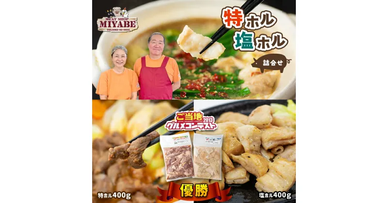 【ふるさと納税】宮部の特ホル・塩ホル詰合せ | 焼き肉 もつ鍋 塩ホル ホルモン 豚 豚肉 タレ漬 ハラミ おつまみ つまみ 宮崎県 五ヶ瀬町 ご当地 グルメコンテスト 優勝