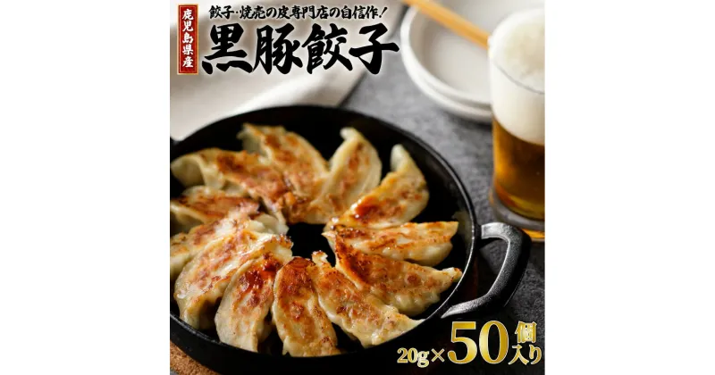 【ふるさと納税】鹿児島県産 黒豚 餃子 20g × 50個 送料無料 鹿児島市 おすすめ グルメ お土産 プレゼント ギフト お取り寄せ 特産品 地域の品 専門店 加工品 惣菜 国内産 国産 野菜 ウデ肉 100％使用 こだわり 贅沢 肉汁 旨み 安心 点心 素材 晩御飯 おかず おつまみ