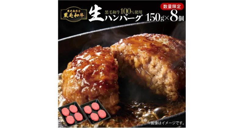 【ふるさと納税】【毎月 数量限定】 黒毛和牛100％ 生ハンバーグ 150g x 8個 送料無料 鹿児島市 鹿児島県産 九州 黒毛和牛 和牛 ビーフハンバーグ ハンバーグ 肉肉しい 旨味 特産品 プレゼント ギフト 贈り物 お取り寄せ 地域の品 絶品 食品 加工品 加工肉 冷凍 人気