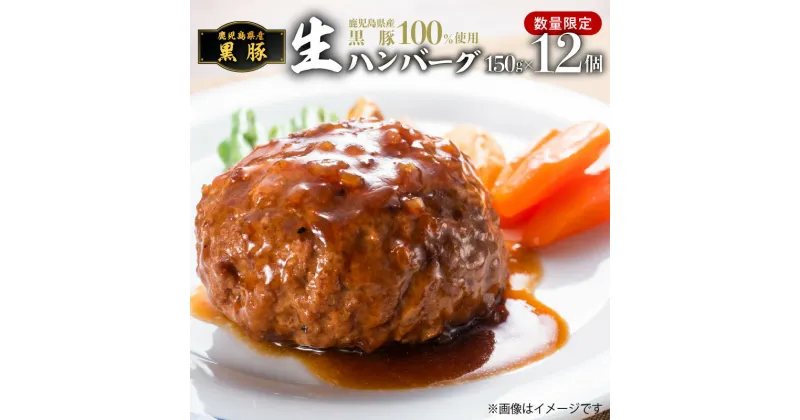 【ふるさと納税】鹿児島県産 黒豚 生ハンバーグ 150g × 12個 送料無料 鹿児島市 九州 贈り物 プレゼント ギフト お取り寄せ お土産 数量限定 ハンバーグ 豚肉 100％ ジューシー 柔らか 焼くだけ 加工品 加工食品 加工肉 簡単調理 惣菜 一人暮らし 贅沢 絶品 グルメ 食品