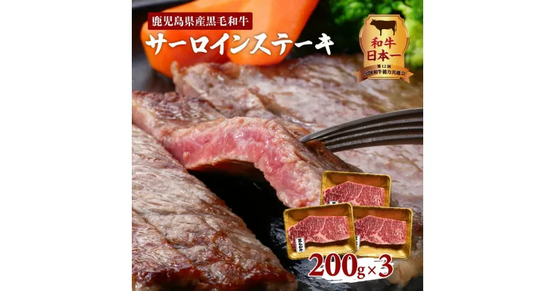 【ふるさと納税】和牛日本一！ 鹿児島県産黒毛和牛 サーロインステーキ 600g 送料無料 鹿児島市 九州 お取り寄せ 特産品 贈りもの ギフト 厳選 高品質 鹿児島県産 黒毛和牛 和牛 牛 黒毛和牛サーロインステーキ 黒毛和牛サーロイン 黒毛和牛ステーキ 焼くだけ ヘルシー MZ1