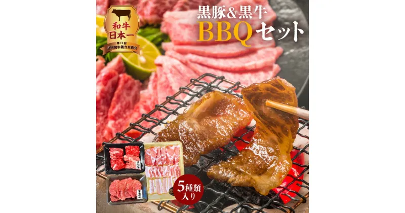 【ふるさと納税】和牛日本一！ 鹿児島県産黒豚&黒牛5種BBQセット 黒豚 BBQ セット 厳選 牛肉 お肉 肉 黒毛和牛 和牛 国産牛 豚肉 かごしま黒豚 鹿児島県産黒毛和牛 経産牛 ヘルシー 旨み キャンプ レジャー 行楽 焼肉 豚とろ カルビ 赤身 鹿児島県 鹿児島市 送料無料 MZ2