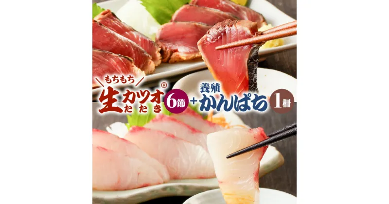 【ふるさと納税】【山実水産】もちもち 生カツオ たたき 6節 + 養殖 かんぱち 柵 セット 鹿児島県産 産地直送 養殖 海鮮 海産物 魚介 お魚 魚 鰹 かつおたたき お造り お刺身 刺身 半身 真空パック 贈り物 ギフト 鹿児島市 送料無料