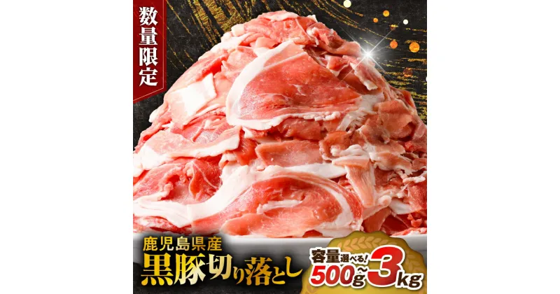 【ふるさと納税】＜容量選べる＞ 鹿児島県産 黒豚 切り落とし 500g 〜 3kg 数量 限定 肉 豚肉 切落し スライス 小分け 大容量 ボリューム モモ ウデ 万能 便利 チャック付き パック 袋 冷凍 ミヤタ 鹿児島 鹿児島市 おすすめ ランキング プレゼント ギフト