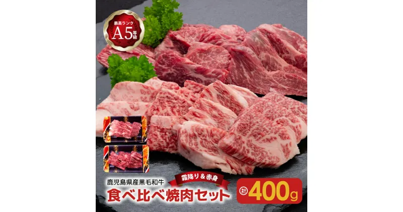 【ふるさと納税】A5 等級 黒毛和牛 食べ比べ 焼肉 セット2種 400g 送料無料 鹿児島市 九州 お取り寄せ 特産品 お礼の品 お土産 贈り物 プレゼント ギフト 霜降り 赤身 小分け 和牛 国産牛 お肉 肉汁 キャンプ グランピング バーベキュー BBQ アウトドア パーティ MZ2