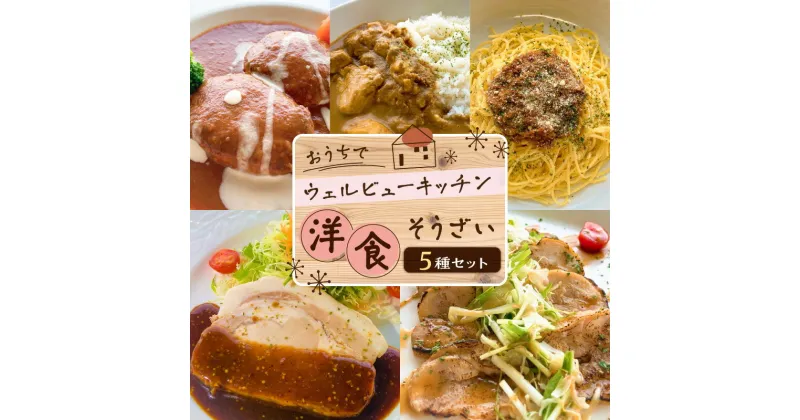 【ふるさと納税】「おうちでウェルビューキッチン」洋食 そうざい 5種 セット 送料無料 送料込 鹿児島市 九州 お取り寄せ グルメ 特産品 地域の品 お礼の品 贈り物 プレゼント ギフト おかず 冷凍 小分け 温めるだけ 簡単調理 仕送り