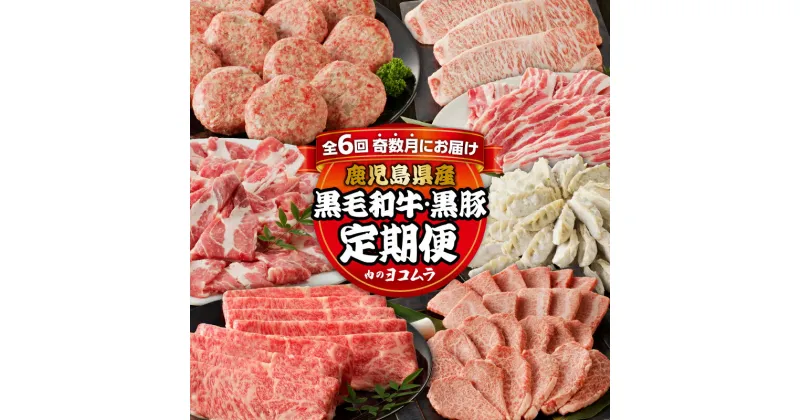 【ふるさと納税】【全6回】「肉のヨコムラ」鹿児島県産 黒毛和牛・黒豚 定期便（奇数月にお届け） 送料無料 しゃぶしゃぶ すき焼き ステーキ 焼肉 餃子 ハンバーグ スライス 薄切り 鹿児島市 土産 贈り物 プレゼント ギフト 贈答