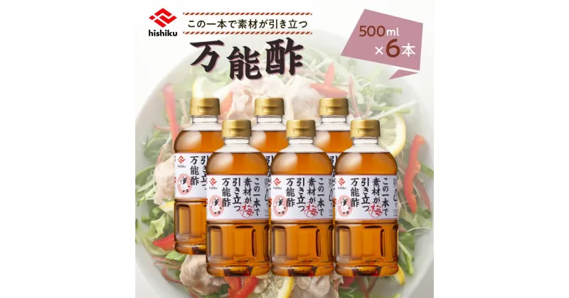 【ふるさと納税】ヒシク藤安醸造 万能酢 500ml × 6本 セット 送料無料 調味料 酢 万能 梅 野菜 サラダ ドレッシング もずく ところてん しゃぶしゃぶ かつおのたたき 鹿児島市 土産 贈り物 プレゼント ギフト 贈答 お歳暮 Z