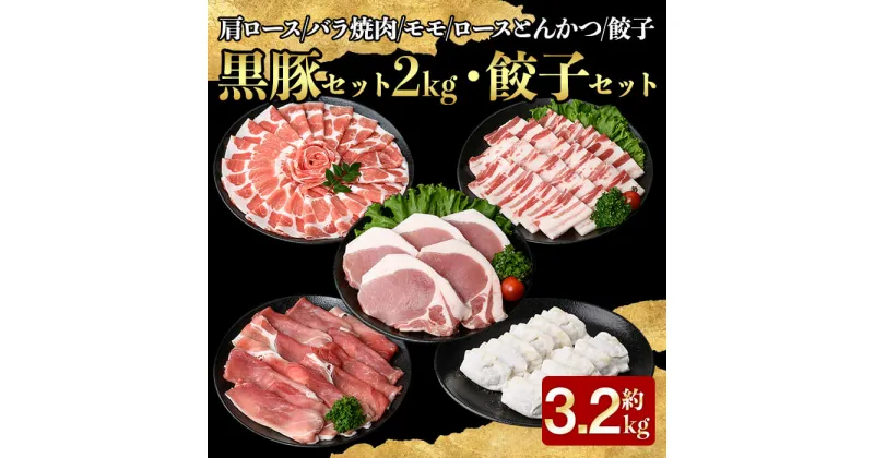 【ふるさと納税】黒豚バラエティセット2kg＆黒豚ギョーザセット(黒豚肩ロースしゃぶしゃぶ用500g、黒豚バラ焼肉500g、黒豚もも500g、黒豚とんかつ5枚、黒豚ギョーザ72個)　自家農場で育てた自慢の豚肉をお届け【和田養豚】