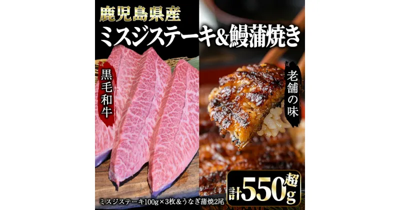 【ふるさと納税】【鰻も牛もどっちもイエェェェーイ！3】 [鹿児島県大隅産うなぎ蒲焼 2尾 （1尾；約125g〜150g）、鹿児島県産黒毛和牛ミスジステーキ 300g（100g×3枚）] うなぎ 鰻 ウナギ 蒲焼 黒毛和牛【株式会社nixy 中山亭 鹿屋店】