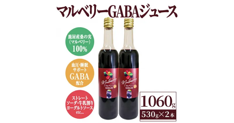 【ふるさと納税】マルベリー GABA ジュース 530g入り 2本 鹿屋産 桑の実 100%使用 常温 常温保存 桑 マルベリー ベリー ジュース 果汁 飲料 GABA アミノ酸 鹿児島 美容【有限会社健考社】