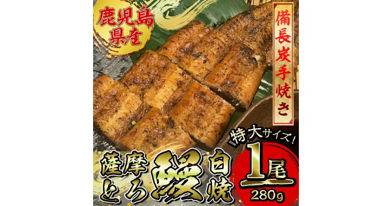 【ふるさと納税】【江口商店監修】薩摩とろ鰻白焼特大サイズ一尾 280g 国産 鹿児島県産 ウナギ 鰻 うなぎ 冷凍 たれ付 山椒付き 鰻白焼 うなぎ白焼き【志】