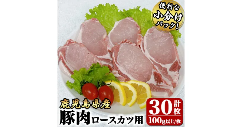 【ふるさと納税】豚肉ロースカツ用30枚セット[3kg以上（100g以上×30枚）]国産 鹿児島県産 豚肉 豚 ロース 豚ロース トンカツ ロースカツ ステーキ 小分け 冷凍 冷凍保存【株式会社 TRINITY】