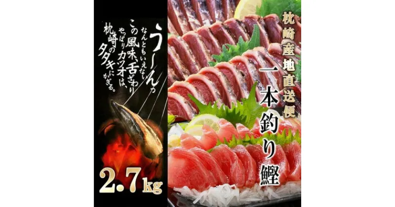 【ふるさと納税】【レビューキャンペーン】 _【2.7Kg】1本釣り血合抜き(炭焼かつおたたき・刺身) B3-32_ かつお 枕崎 カツオ 鰹 かつおのたたき 鰹タタキ 一本釣り 海鮮 お刺身 生姜タレ にんにくタレ 人気 送料無料【配送不可地域：離島】【1166295】