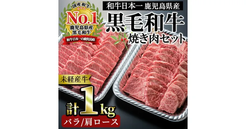 【ふるさと納税】＜国産！鹿児島県産A4未経産牛＞指宿育ちの黒毛和牛焼き肉セット！三角バラ・肩ロース肉の焼き肉詰め合わせ！(各500g・計1kg) 黒毛和牛 和牛 国産 肉 牛肉 A4 冷凍 バラ ロース 焼肉 バーベキュー 未経産牛 ご褒美 ギフト 贈り物【Meat you】