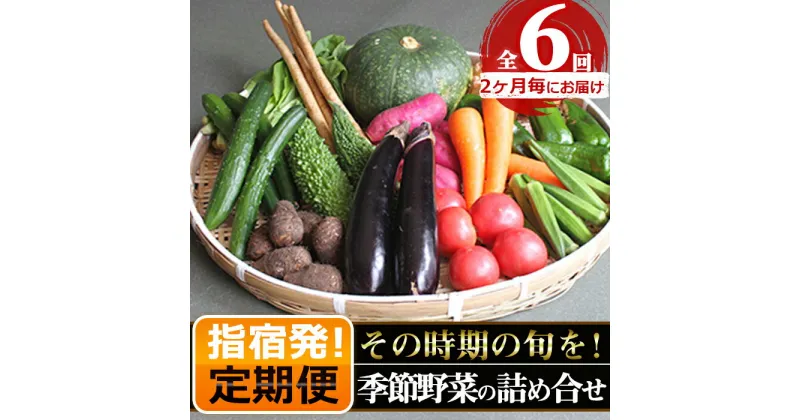 【ふるさと納税】＜定期便！翌月から2ヶ月毎に全6回＞指宿産季節野菜の詰め合わせ(10～13品目) 鹿児島 野菜 季節の野菜 旬の野菜 旬 詰合せ セット 国産 冷蔵 定期便 やさい【岡村商店】