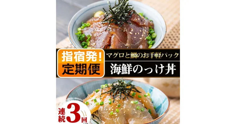 【ふるさと納税】＜定期便！全3回連続お届け＞海鮮のっけ丼定期便(マグロ漬け丼・天然真鯛茶漬け) 鮪 まぐろ マグロ 鯛 タイ 漬け丼 茶漬け 国産 キハダマグロ 定期便【指宿山川水産合同会社】