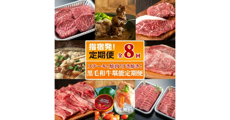 【ふるさと納税】＜定期便・全8回(連続)＞ステーキ！焼肉！すき焼きも！お肉屋さんの黒毛和牛堪能定期便 鹿児島 黒毛和牛 和牛 牛肉 牛 肉 お肉 イチボ ランプ モモ サーロイン ステーキ 肩ロース スライス カレー レトルト 三角バラ 焼肉 もつ もつ鍋 冷凍 定期便