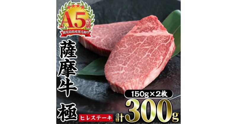 【ふるさと納税】薩摩牛 極 ヒレステーキ (計300g・150g×2枚) A5 国産 牛肉 牛 ブランド牛 黒毛和牛 鹿児島県産 黒毛 A5ランク 国産牛 お肉 肉 ヒレ ヒレ肉 鉄板焼き 鹿児島 指宿 鹿児島県産 ギフト おかず ご褒美 ステーキ【カミチク】