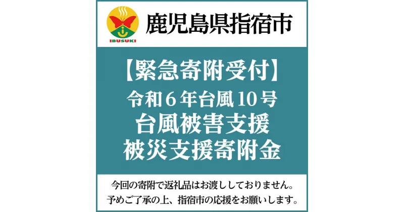 【ふるさと納税】【令和6年台風10号被害支援緊急寄附受付】鹿児島県指宿市災害応援寄附金（返礼品はありません）